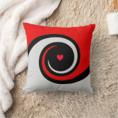 抽象芸術が黒い赤と銀に渦巻く波 クッション (ブランケット)