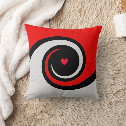 抽象芸術が黒い赤と銀に渦巻く波 クッション (ブランケット)