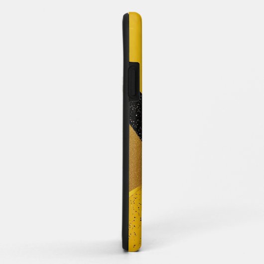 抽象芸術きらびやかな黄色と黒の幾何学的 Case-Mate iPhoneケース (裏面/右)