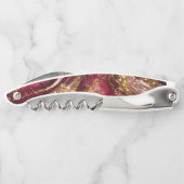 抽象芸術きらめくウェディングパーティワインレッドID1018 ソムリエナイフ (裏面)