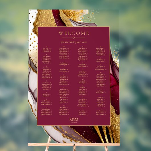 抽象芸術きらめくシーティンググラフワインレッドID1018 アクリルサイン (ニュートラル)