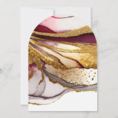 抽象芸術きらめくズ結婚ワインレッドアーチID1018 招待状 (裏面)