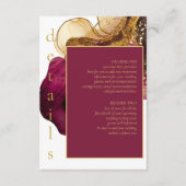 抽象芸術きらめくズ結婚ワインレッドID1018 エンクロージャーカード (正面)
