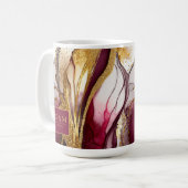 抽象芸術きらめくズ結婚ワインレッドID1018 コーヒーマグカップ (正面左)