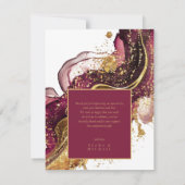 抽象芸術きらめくズ結婚ワインレッドID1018 サンキューカード (裏面)