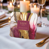 抽象芸術きらめくズ結婚ワインレッドID1018 スクエアペーパーコースター