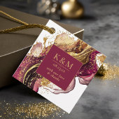 抽象芸術きらめくズ結婚ワインレッドID1018 フェイバータグ