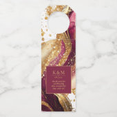 抽象芸術きらめくズ結婚ワインレッドID1018 ボトルネックタグ (正面)