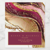 抽象芸術きらめくズ結婚ワインレッドID1018 ワインラベル (シングルラベル)