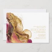 抽象芸術きらめくブライダルシャワーワインレッドID1018 (正面)