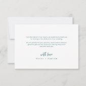 抽象芸術きらめくムーディ海ビーチ結婚式 サンキューカード (裏面)