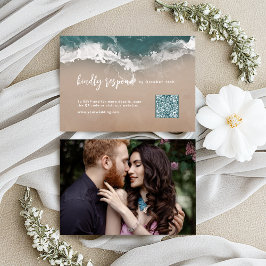 抽象芸術きらめくムーディ海ビーチQRコード 出欠カード