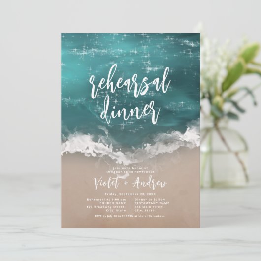 抽象芸術きらめくムーディ海リハーサルディナー 招待状 (スタンド正面)