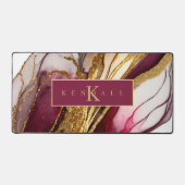 抽象芸術きらめくワインレッドID1018 デスクマット (正面)