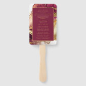 抽象芸術きらめく結婚式 プログラムワインレッドID1018 ハンドファン (裏面)