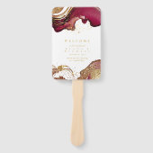 抽象芸術きらめく結婚式 プログラムワインレッドID1018 ハンドファン (正面)