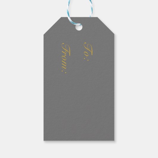 抽象芸術きらめく金ゴールド、ブルゴーニュ・クリスマスツリーG ギフトタグ (裏面)