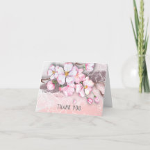 抽象芸術さくらんぼの花サンキューカード