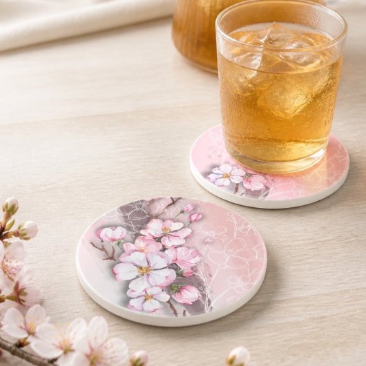 抽象芸術さくらんぼフラズサンドストーンコースター コースター