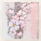 抽象芸術さくらんぼフラムズガラスコースター ガラスコースター (正面)