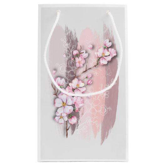 抽象芸術さくらんぼ花ズスモール抱き枕 スモールペーパーバッグ (裏面)