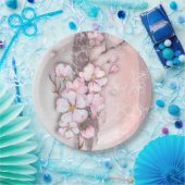 抽象芸術さくらんぼ花ズラウンド紙プレート ペーパープレート