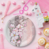 抽象芸術さくらんぼ花ズラウンド紙プレート ペーパープレート (パーティー)