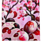 抽象芸術さくらんぼ シャワーカーテン (正面)