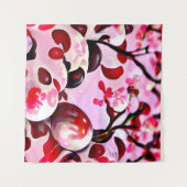 抽象芸術さくらんぼ タペストリー (正面(横))