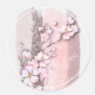 抽象芸術さくらんぼ ラウンドシール