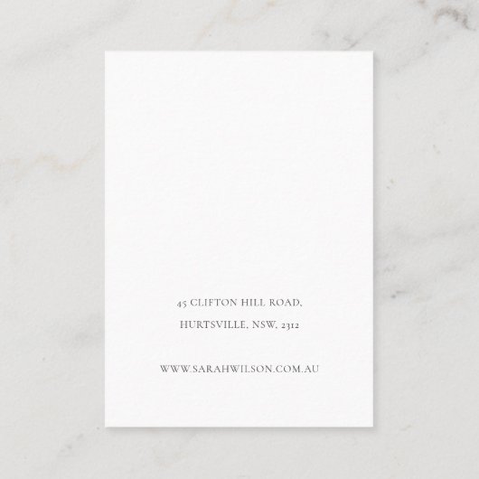 抽象芸術さびオレンジの葉の葉のネックレスディスプレイ 名刺 (裏面)