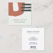 抽象芸術さびセラミックのテクスチャーTERRACOTTA斑点 スクエア名刺 (正面/裏面)