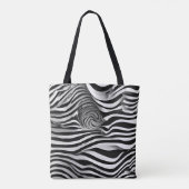 抽象芸術すべて白黒ストライプトート トートバッグ (裏面)