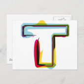 抽象芸術とカラフル文字T ポストカード (正面/裏面)