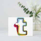 抽象芸術とカラフル文字t ポストカード (スタンド正面)