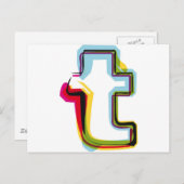 抽象芸術とカラフル文字t ポストカード (正面/裏面)