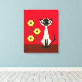 抽象芸術とシャム猫キャンバスのプリント キャンバスプリント (インサイチュ (ウッドフロア))