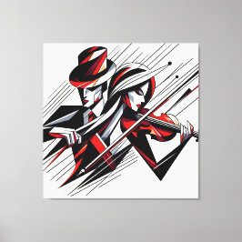 抽象芸術とバイオリン キャンバスプリント