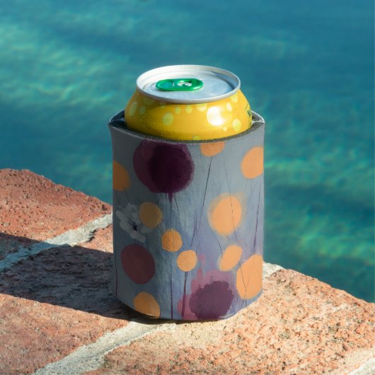 抽象芸術とピンクの花 缶クーラー (インサイチュ プール)