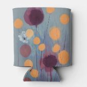 抽象芸術とピンクの花 缶クーラー (裏面)