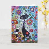 抽象芸術とフローラエレガントモダン空白の カード (黄色い花)