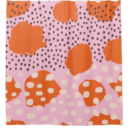 抽象芸術とブラシストロークのシームレスなパターン。ボー シャワーカーテン (正面)