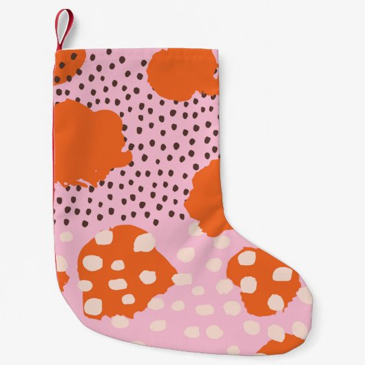 抽象芸術とブラシストロークのシームレスなパターン。ボー スモールクリスマスストッキング (正面)