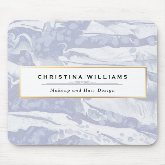 抽象芸術とミニマリストのブルーウォーター色 マウスパッド (正面)