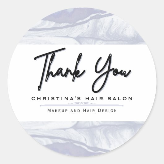 抽象芸術とミニマリストのブルーウォーター色 ラウンドシール (正面)