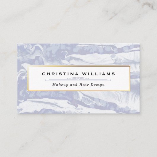 抽象芸術とミニマリストのブルーウォーター色 予約カード (正面)