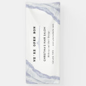 抽象芸術とミニマリストの青い水彩 横断幕 (縦)