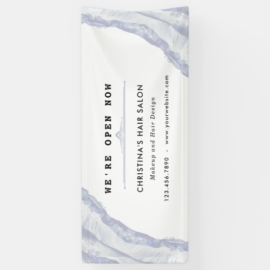 抽象芸術とミニマリストの青い水彩 横断幕 (縦)