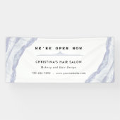 抽象芸術とミニマリストの青い水彩 横断幕 (横)