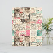 抽象芸術とメッセージのコラージュのスクラップブック紙 (スタンド正面)